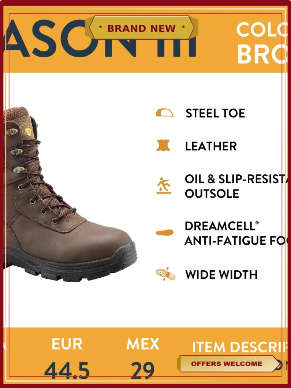 Men's Steel Toe 8